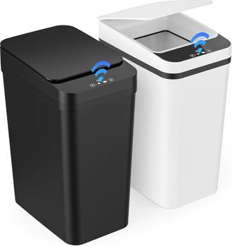 OEM Juego De 2 Cubos De Basura Con Sensor, Tapa El&eacute;ctrica Autom&aacute;tica, Capacidad De 12 Litros, 3 Modos De Funcionamiento, Funcionamiento Silencioso, A Prue