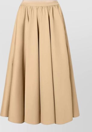 Patou cotton skirt high waist flared midi