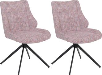 Hhg [nunca Usado] Juego De 2 Sillas De Comedor Hhg-961, Sillas De Cocina, Giratorias Con Funci&oacute;n Auto-return, Tejido De Chenilla (410 G/m&sup2;) Con Certificac