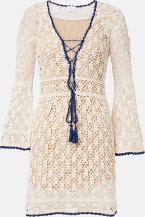 Anna Kosturova Abito corto Bianca in crochet di cotone