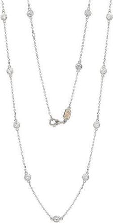 Suzy Levian 14K Gold Diamond Station Chain Necklace - 0.80ct. in White at Nordstrom Rack