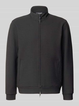 Emporio Armani Sweatjacke mit Stehkragen und Zweiwege-Rei&szlig;verschluss in Black, Gr&ouml;&szlig;e XXL