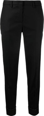 Fabiana Filippi cropped tailored trousers - women - Virgin Wool/Polyamide/Spandex/Elastane/Polyester/Cotton - 38 - Black