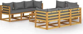vidaXL Vidaxl - Set Divani Da Giardino 9 Pz Con Cuscini In Massello Di Acacia