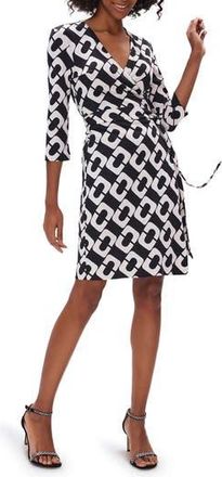 Diane Von F&uuml;rstenberg New Julian Two Print Silk Wrap Dress in Chain Link Giant at Nordstrom Rack, Size 00