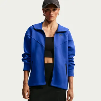 Nike Womens Nike Sportswear Tech Fleece Windrunner Full-Zip Hoodie in Blue | FB8338-417