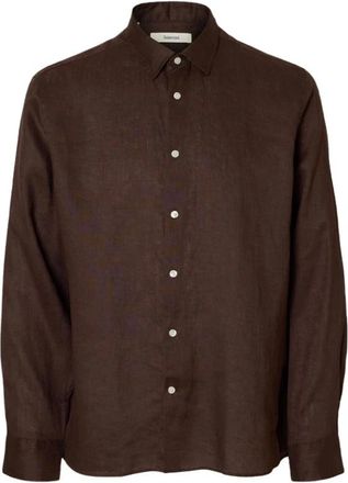 Selected Overhemden, Heren, Bruin, S, Shirts
