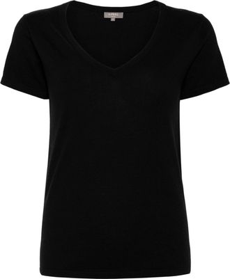N.Peal fine-knit T-shirt - women - Cotton/Silk/Cashmere - M - Black