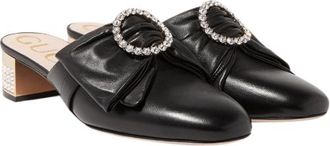 Gucci candy bow crystal embellished leather mules Size 37