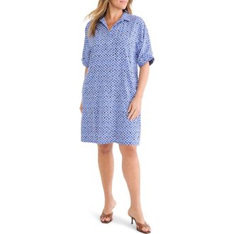 Nic+Zoe Devon Mosaic Print Shift Dress in Blue Multi at Nordstrom, Size 1 X