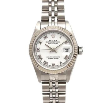 Rolex Pre-owned Datejust Roestvrij staal Witgoud Mechanisch - Dames - Vintage Horloges - Wit - ONE Size - Vintage