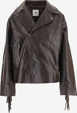 The Garment Het kledingstuk leren jack met franje