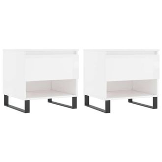 Berkfield Home Coffee Tables 2 pcs High Gloss White 50x46x50 cm Engineered Wood | Size: 50 x 46 x 50 cm