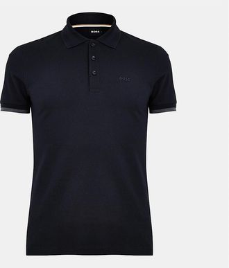 HUGO BOSS Mens Phillipson Collared Neck Short Sleeve Polo Shirt - Navy - Size: 44