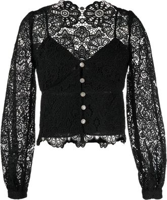 Self Portrait Zwarte Gebreide Maxi Rok - Dames - Blouses - Zwart - 2XS - Overhemden