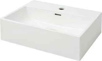 vidaXL Lavandino con Foro Rubinetto in Ceramica Bianca 51,5x38,5x15 cm - Vidaxl