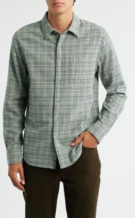 Vince Highclere Plaid Flannel Button-Up Shirt in Pistachio Combo at Nordstrom Rack, Size Xx-Large