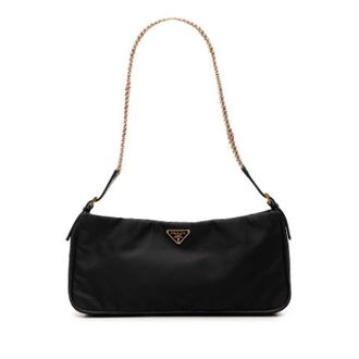 Prada Pre-owned Shoulder Bags, female, Black, Size: ONE SIZE Pre-owned Nylon Shoulder Bag