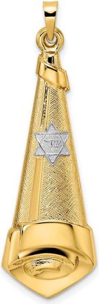 Diamond2Deal 14k Two-tone Gold Polished Hollow Scroll Pendant