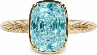 Sterling Forever Sterling Silver Mini Aquamarine Elongated Cushion Ring