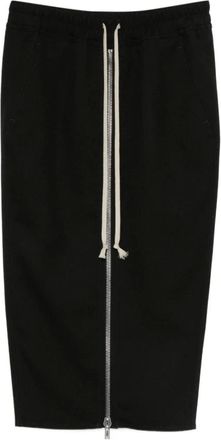 Rick Owens Rokken, Dames, Zwart, S, Wol, Zwarte Wol Pillar Rok Itali&euml;