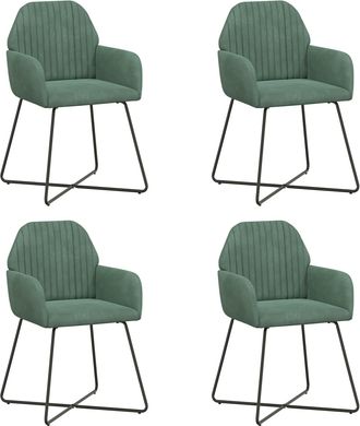 vidaXL Sillas De Comedor 4 Uds. Terciopelo Verde Mar 55 X 50 X 84 Cm Vidaxl