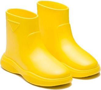 Prada Womens Bicolor Rubber Rain Boots