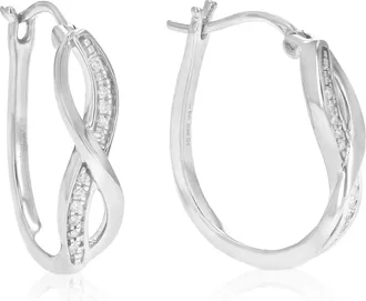 Vir Jewels 1/10 cttw Lab Grown Diamond Hoops Earrings in Sterling Silver With Notched Post For Women