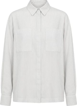 PESERICO Asymmetrisch Viscose Shirt - Dames - Overhemden - Wit - M - Overhemden