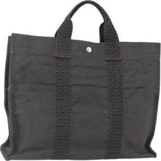 Herm&egrave;s Pre-owned Vintage Canvas Tote Bag - Dames - Vintage Shopper - Grijs - ONE Size - Vintage