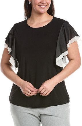 Anne Klein Plus Layered Flutter Sleeve Top