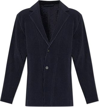 Issey Miyake Pleated Blazer - Heren - Blazers - Blauw - L - Polyester - Jassen