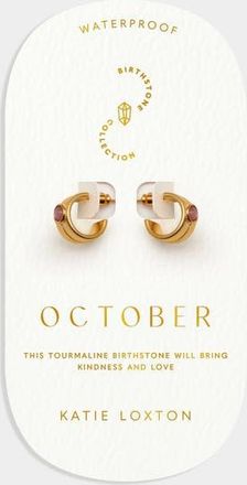Katie Loxton October Waterproof Gold Birthstone Hoop Earrings at Nordstrom