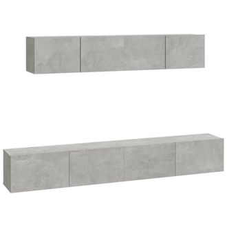 Berkfield Home 4 Piece TV Cabinet Set Concrete Grey Engineered Wood