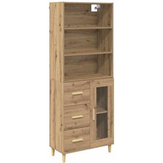 vidaXL Aparador Alto Con Caj&oacute;n Roble Artesanal 69,5 X 34 X 180 Cm Vidaxl