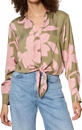 Sanctuary Lover Tie Shirt In Pink Silhouette