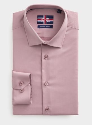 Soul of London Mens Solid stretch twill shirt Modern fit