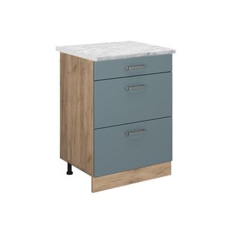 Vicco Mueble Bajo De Cocina R-line, Gris Azulado, 60 Cm Et M&aacute;rmol