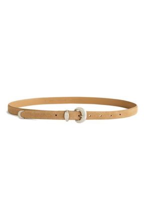 Madewell Domed Suede Buckle Belt in Walnut Shell Suede at Nordstrom, Size X-Small