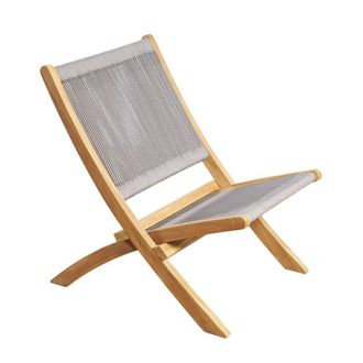 Wanda Collection Sill&oacute;n de jard&iacute;n lounge de cuerda gris