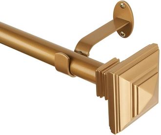 Elrene Florence Single Curtain Rod With Stacked Square Finial