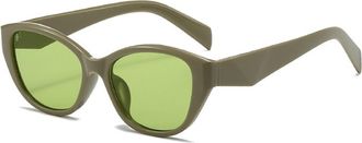Generic Small Frame Men Outdoor Sunglasses Women Sports Shopping Vacation Sun Glasses(Green)