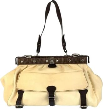 Ferragamo Pre-owned Shoulder Bag - Dames - Vintage Schoudertas - Beige - ONE Size - Leer - Vintage