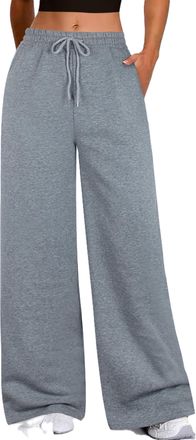 Generic Want Clothing Womens Wide Leg Bottoms Joggers Fleece Lined Straight Flare Comfy Plain & Sport Side Stripe Casual Lounge Wear Sweat Pants (UK, Alpha, L