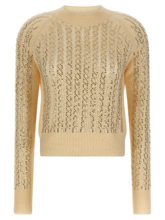 Ermanno Scervino Womens Baguette Studded Sweater