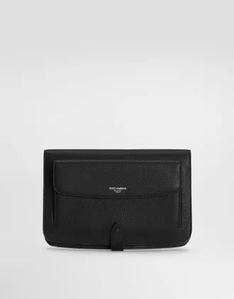 Dolce & Gabbana Calfskin Clutch Bag - Man Briefcase And Clutches Black Onesize