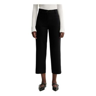 Sessun Broeken, Dames, Zwart, L, Leer, Hudkin Patch Pockets Ankle Pant