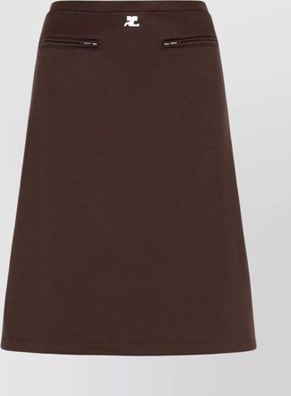 Courr&egrave;ges logo midi a-line skirt