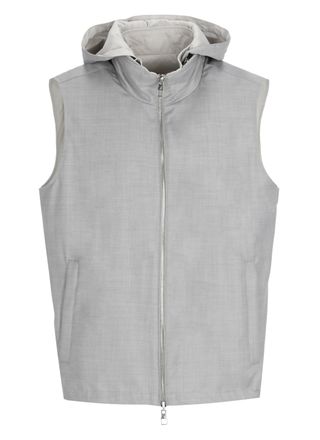 Montecore Grey Wool Reversible Hooded Jacket