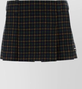 Miu Miu wool pleated mini skirt